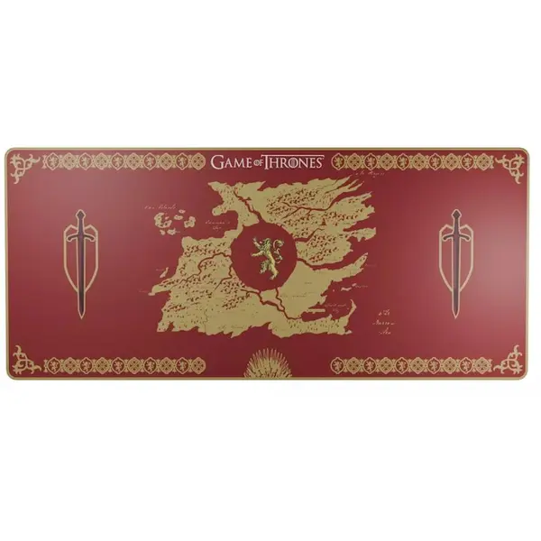 LEXIP Mouse Pad LEXIP X TSUME Game Of Thrones Lannister, material tetxil, marime XXL, Rosu / Auriu