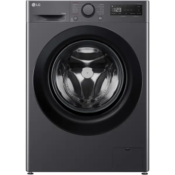 LG Masina de spalat rufe cu uscator LG F4DR509SBM, 9 kg Spalare, 6 kg Uscare, 1400 rpm, Clasa B, Motor Direct Drive, TurboWash, Negru
