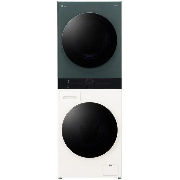 LG Masina de spalat rufe cu uscator LG WT1210EGF, Spalare 12 kg, Uscare 10 kg, 1400 RPM, Steam, TurboWash 360, Clasa A/C, Verde/Bej