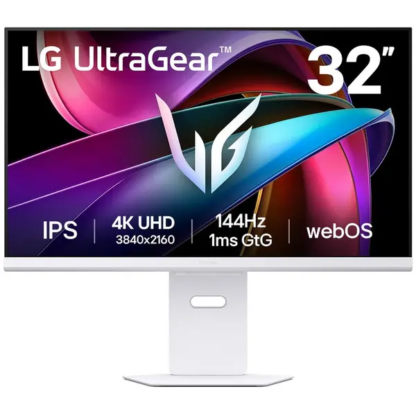 LG Monitor Gaming IPS LED LG UltraGear, 32 , 32G810SA-W, 4 UHD, 3840 x 2160, HDMI, DisplayPort, Pivot, Boxe, 144 Hz, 1 ms , Alb