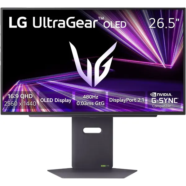 LG Monitor Gaming OLED LG 26.5 27GX790A-B, QHD (2560 x 1440), HDMI, DisplayPort, Pivot, 480 Hz, 0.03 ms, Negru