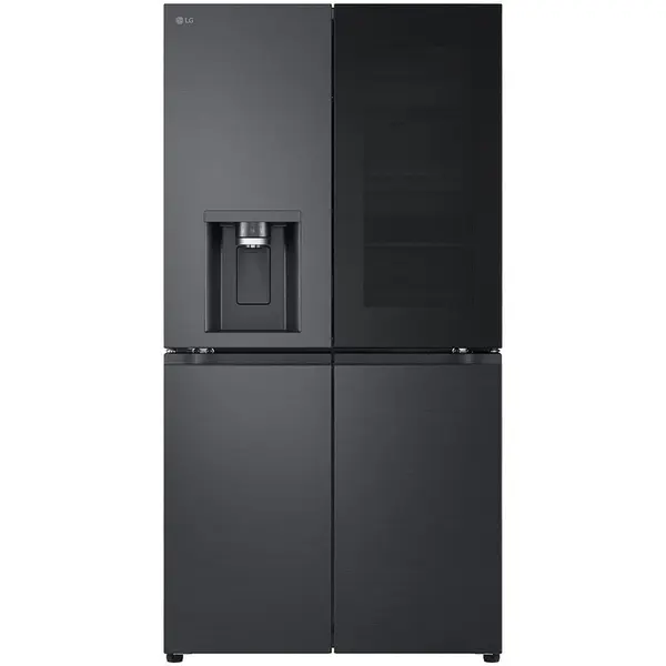 LG Side by side LG GMG960EVEE, 638 l, No Frost, Multi-Door, InstaView, Dozator UVnano, Clasa E, H 179 cm, Negru