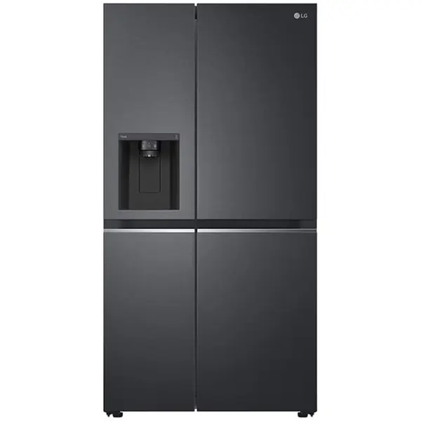 LG Side by side LG GSLV71MCTD, Capacitate 635 l, Total No Frost, DoorCooling+, LinearCooling, Multi-Airflow, Clasa D, Compresor Linear Inverter, H 179 cm, Negru