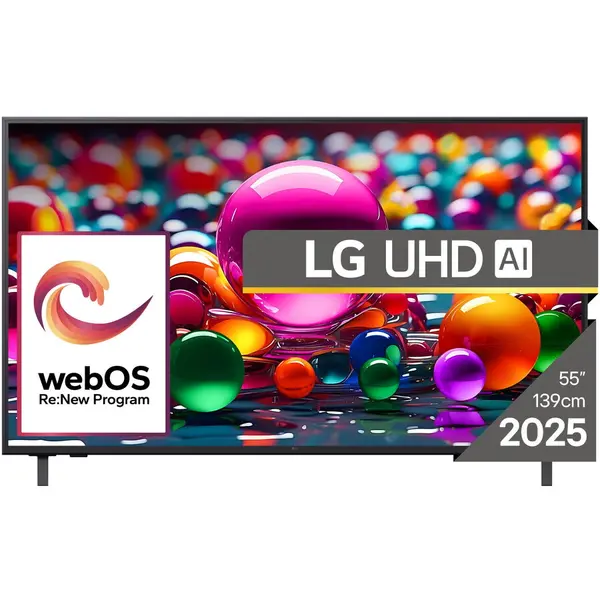 LG Televizor LG LED 55UA74003LB, 139 cm, Smart, 4K Ultra HD, Clasa G (Model 2025), Negru
