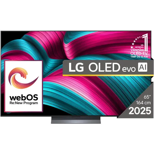 LG Televizor LG OLED evo 65C52LA, Diagonala 164 cm, Rezolutie 3840 x 2160, Smart, 4K Ultra HD, 100 Hz, Clasa F, Gri