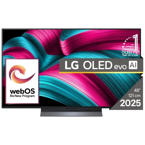 LG Televizor OLED LG 122 cm OLED48C51LA, Ultra HD 4K, Smart TV, WiFi, CI+, Negru