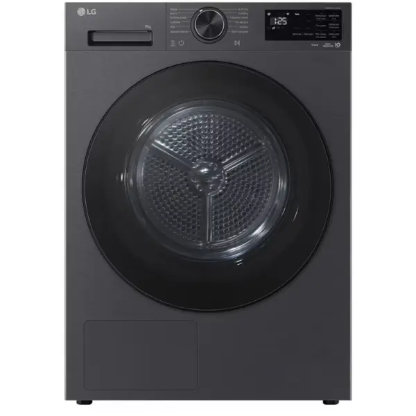 LG Uscator de rufe LG RHX5009TBB cu pompa de caldura, clasa B, incarcare frontala, 9 kg, LED, adancime 66 cm, Negru