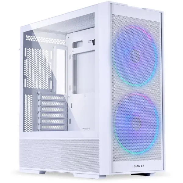 LIAN LI Carcasa PC Lian Li LANCOOL 206, Middle Tower RGB, mITX, mATX, ATX, Sticla temperata, 2 ventilatoare incluse, Alb