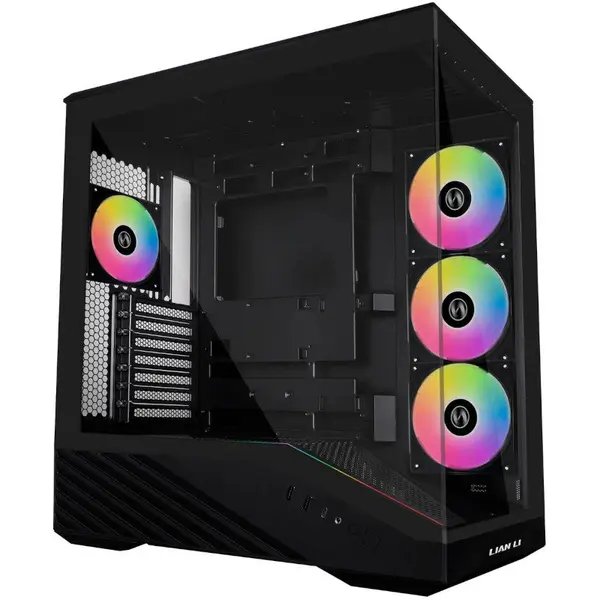 LIAN LI Carcasa PC Lian Li VECTOR V100 RGB, Middle Tower, ATX, mATX, mITX, Sticla temperata, 4 ventilatoare incluse, Negru