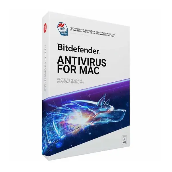 Licenta retail Bitdefender Antivirus for Mac - protectie de baza pentru PC-uri macOS , valabila pentru 1 an, 1 dispozitiv, new