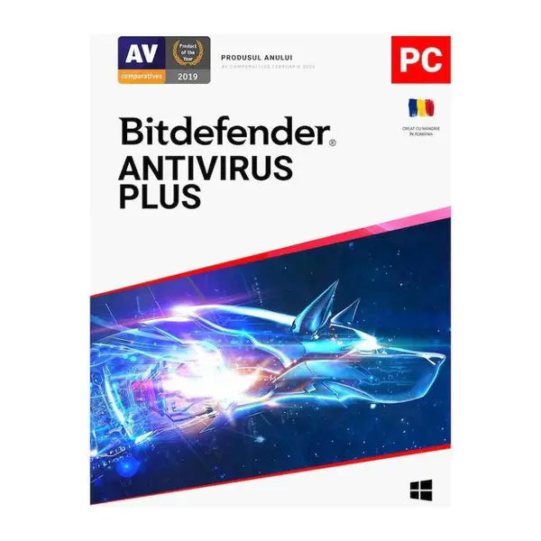 Licenta retail Bitdefender Antivirus Plus - protectie de baza pentru PC-uri Windows, valabila pentru 2 ani, 1 dispozitiv, new