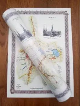 Lichfield 1781 - Old Map Supplied Rolled in a Clear Two Part Screw Presentation Tube - Print Size 45cm x 32cm, Paperback/***