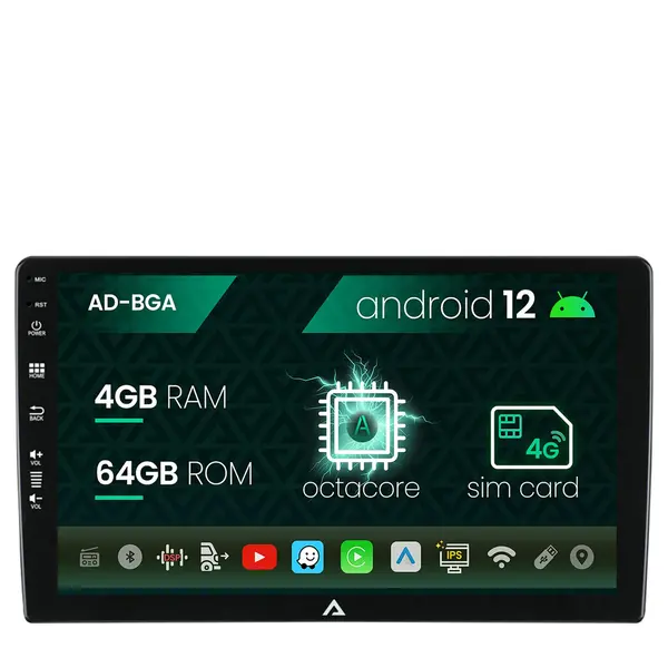 [LICHIDARE STOC FARA 4G] Navigatie All-in-one Universala, Android, A-Octacore 4GB RAM + 64GB ROM, 10.1 Inch - AD-BGA10004
