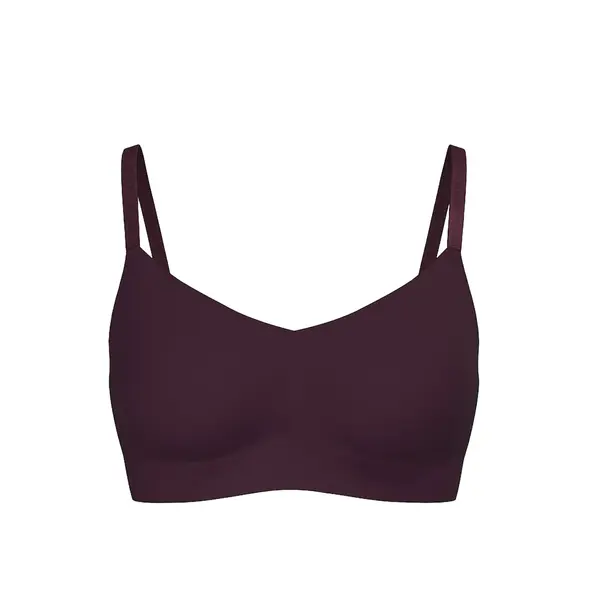 Lightly lined wireless comfort bra - burgundy Xs