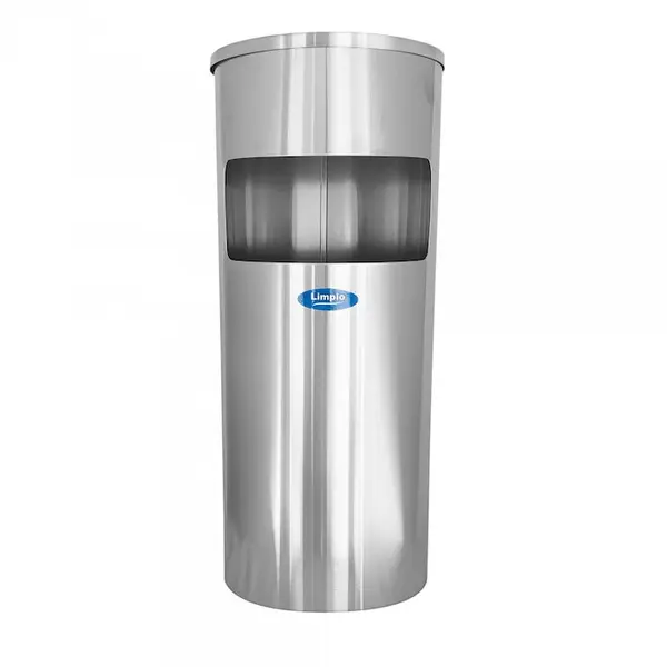 Limpio Cos gunoi cu scrumiera Limpio CSR-03, 20l, prevazut cu scrumiera, Inox