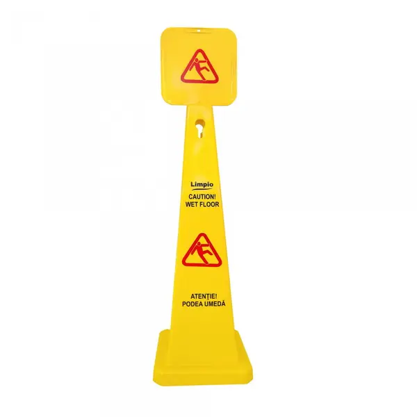 Limpio Semnalizator podea umeda Limpio S134, tip CON, inaltime 90 cm, Galben
