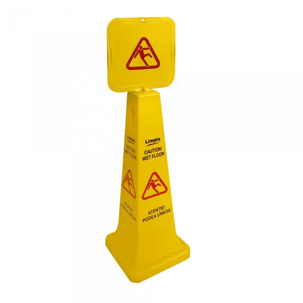 Limpio Semnalizator podea umeda Limpio S134, tip CON, inaltime 65 cm, Galben