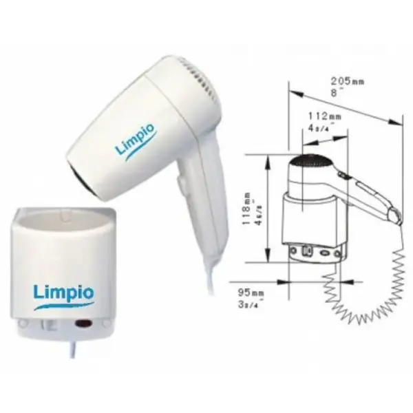 Limpio Uscator par hotel HD120-18A1, 1200 W, 5.5A, 71 mc/h, Alb