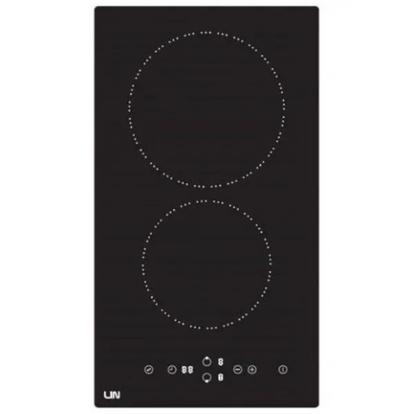 LIN Plita vitroceramica LIN, 2 zone, 3000 W, panou tactil, Negru