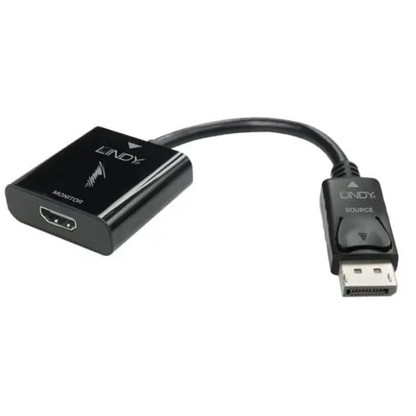 Lindy Adaptor LINDY 1x DisplayPort 1.2 Male - 1x HDMI 2.0 Female, Negru