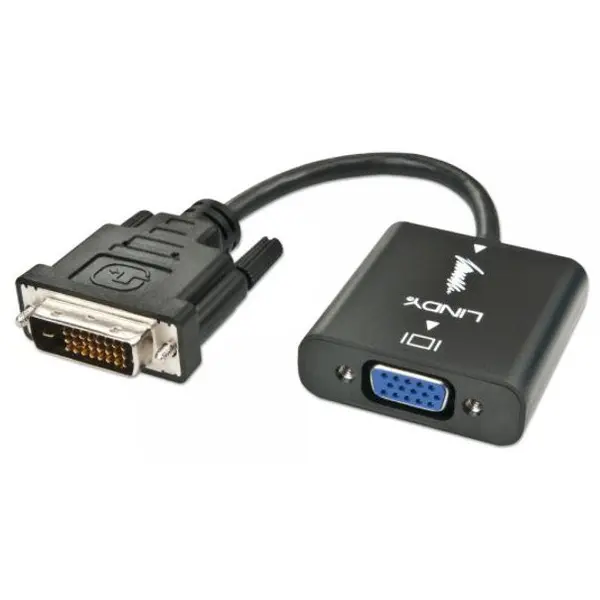 Lindy Adaptor LINDY 1x DVI-D Male - 1x VGA Female, Converter, Negru