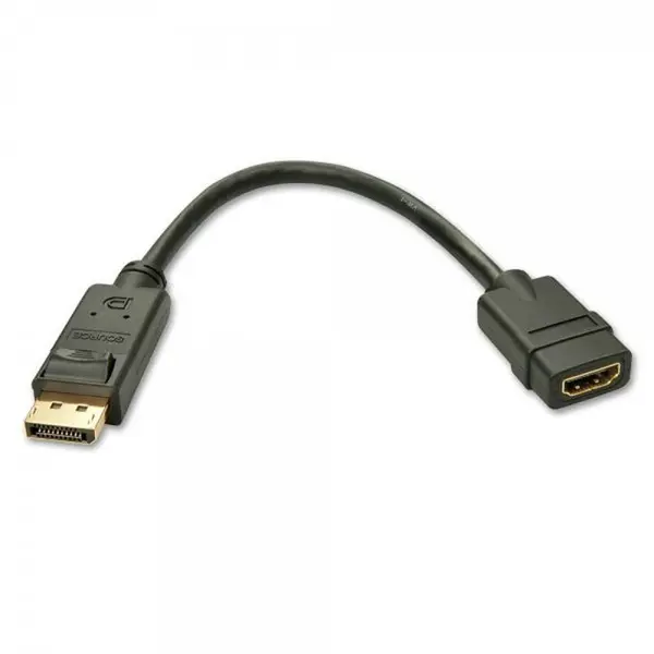 Lindy Adaptor LINDY Adaptor, 1x DisplayPort 1.2 Male - 1x HDMI 1.3 Female, Negru