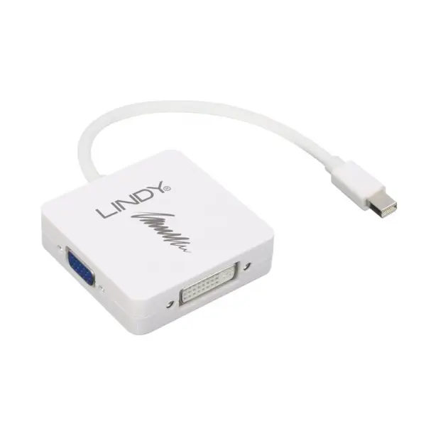 Lindy Adaptor Mini Displayport 1.2 la HDMI, VGA & DVI-D activ, Lindy L41035