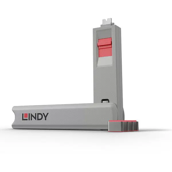Lindy Blocker Lindy LY-40425, USB-C, Grey-Pink, 4 bucati