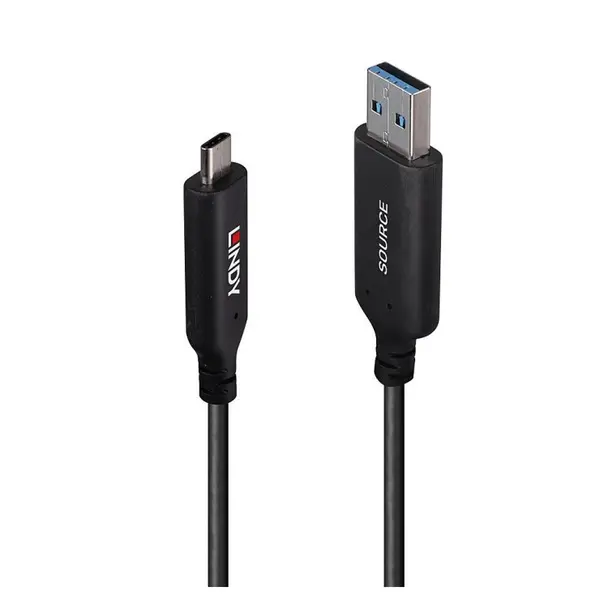 Lindy Cablu activ optic USB 3.1 Gen1-A la USB type C T-T 10m, Lindy L43395