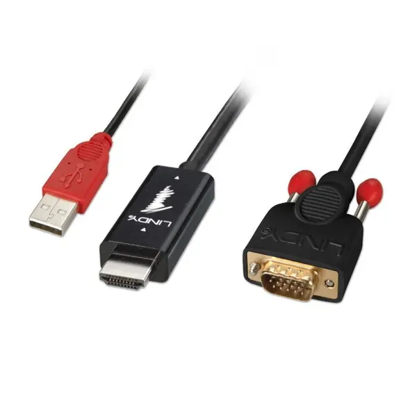 Lindy Cablu convertor HDMI la VGA T-T 2m alimentare USB, Lindy L41456