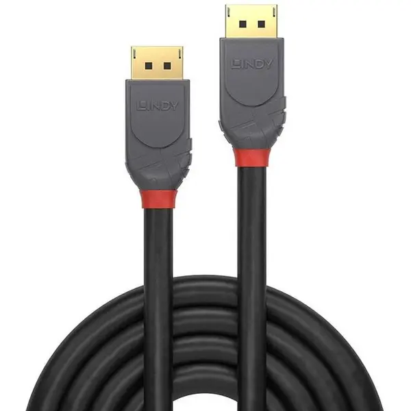 Lindy Cablu video LINDY Anthra, DisplayPort Male - DisplayPort Male, v1.4, 1m, Negru-Gri