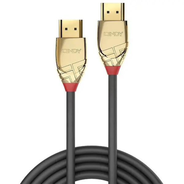 Lindy Cablu video LINDY Gold, HDMI Male - HDMI Male, v2.0, 10m, Gri-Auriu
