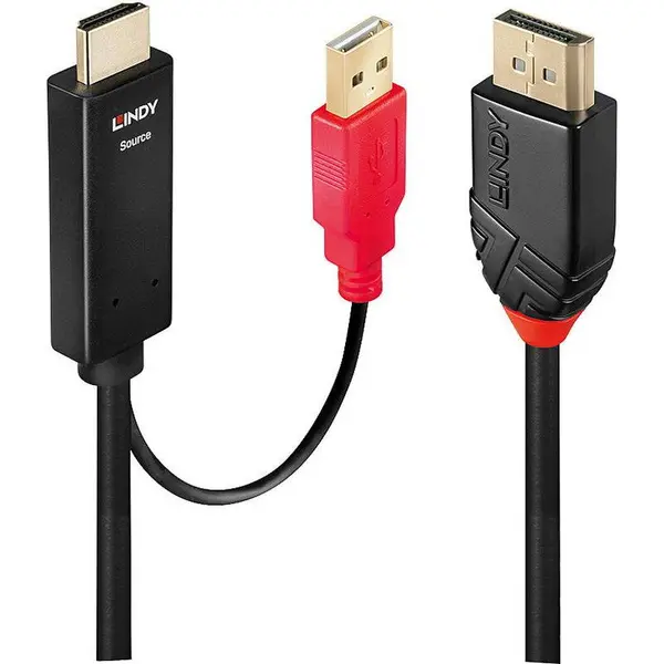 Lindy Cablu video LINDY HDMI Male - DisplayPort Male, 2m, Negru
