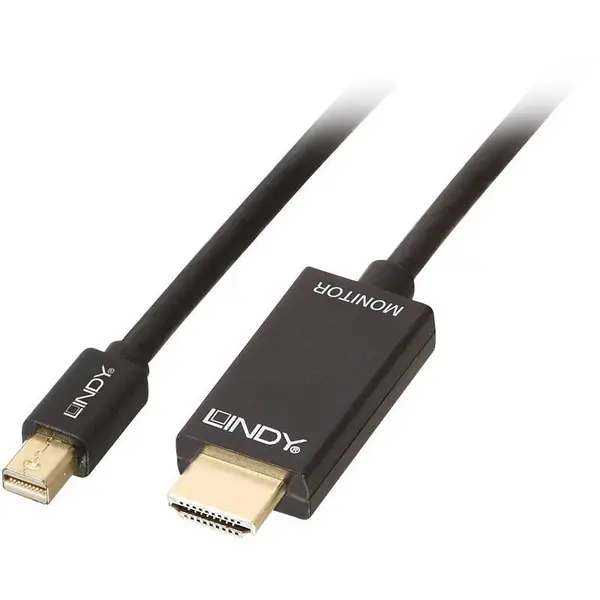 Lindy Cablu video LINDY Mini DisplayPort v1.2 Male - HDMI v1.4a Male, 3m, Negru