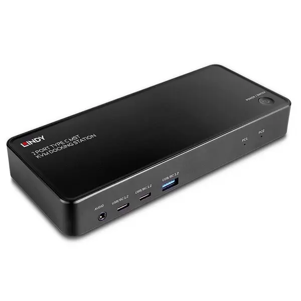 Lindy Docking station USB 3.2 Type C la HDMI/Displayport 4K60Hz MST/RJ45/USB-A/USB-C/3.5mm/PD 100W, Lindy L43202