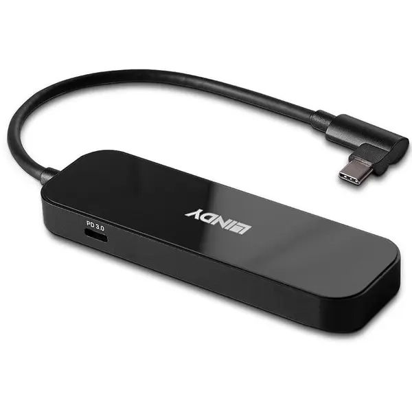 Lindy Hub extern Lindy LY-43334, Conectare prin USB Type-C, Numar porturi 2xUSB 3.2 si 3xUSB Type-C, Negru, LY-43334