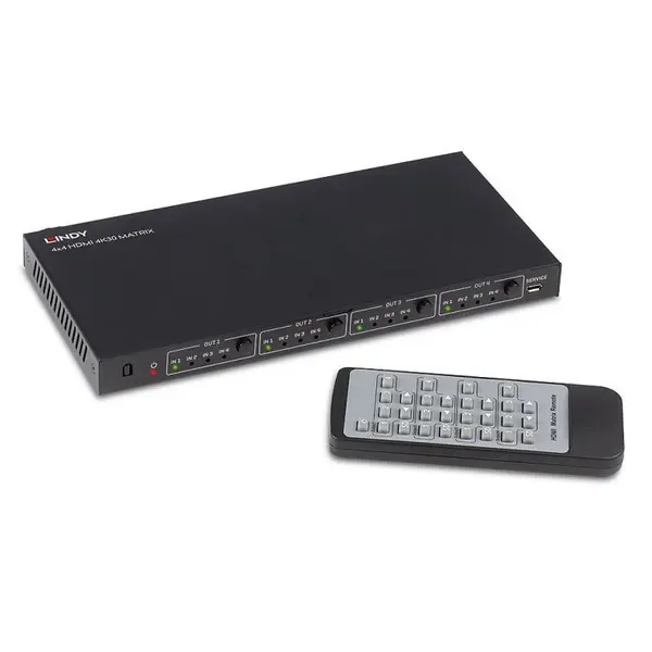 Lindy Video matrix 4x4 HDMI 4K30Hz, Lindy L38152