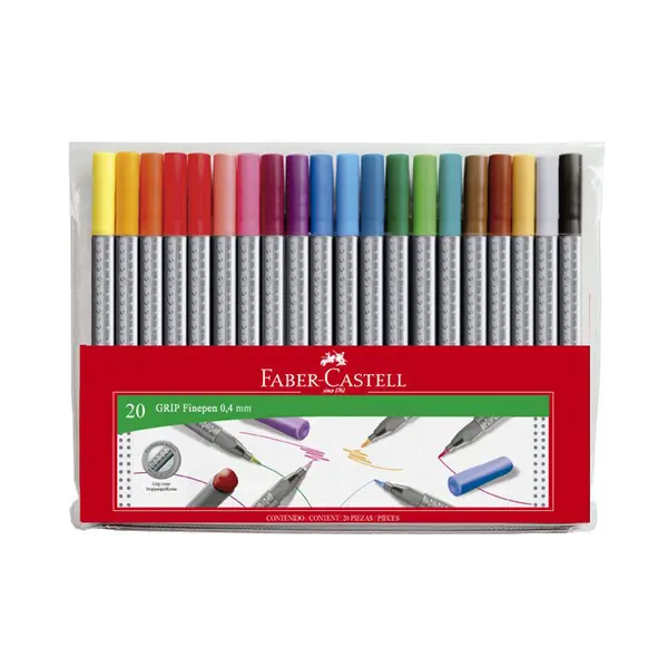 Liner 0.4mm, 20buc/set, grip, Faber-Castell