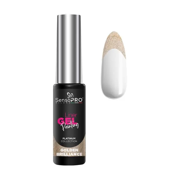 Liner Gel UV Pictura Unghii SensoPRO Milano Platinum - Golden Brilliance 8ml