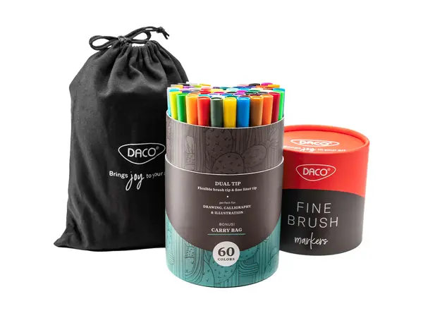 Liner grafic cu 2 capete, 60culori ,Fine Brush Daco