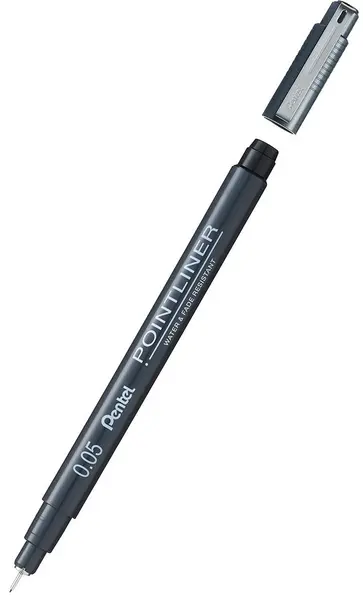 Liner Pentel Pointliner - 0.05 mm, negru
