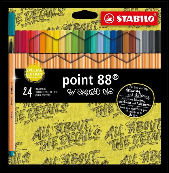 linere Stabilo Point 88 - Snooze, 24 culori