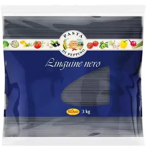 Linguine Negre din Grau Dur cu Cerneala din Sepie 3 kg, Recheis