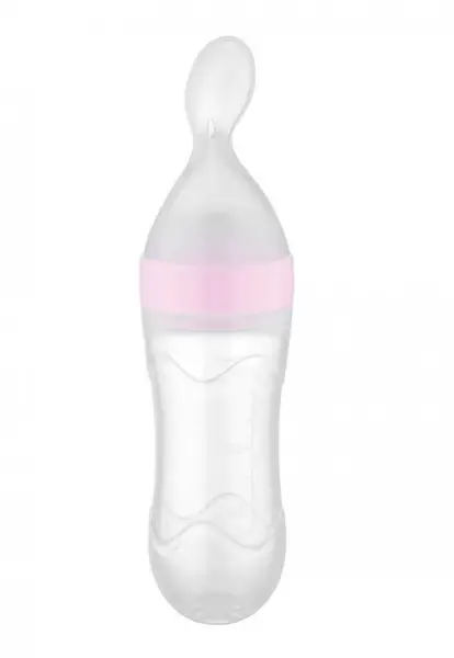 Lingurita cu rezervor pentru bebelusi BabyJem 90 ml Roz