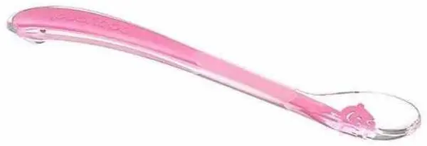 Lingurița din silicon Babyono - Baby Smile, roz