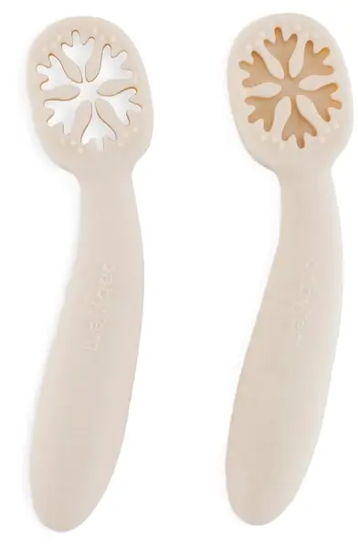Lingurițe pentru bebeluși Babyjem - My First Spoon, 2 bucăți , Ecru
