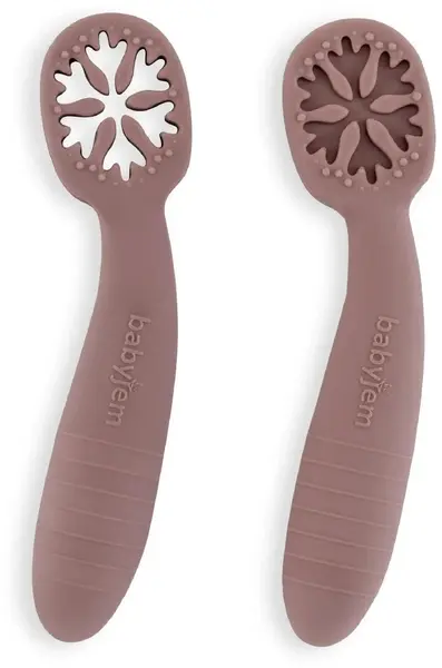 Lingurițe pentru bebeluși Babyjem - My First Spoon, 2 bucăți, Mocha