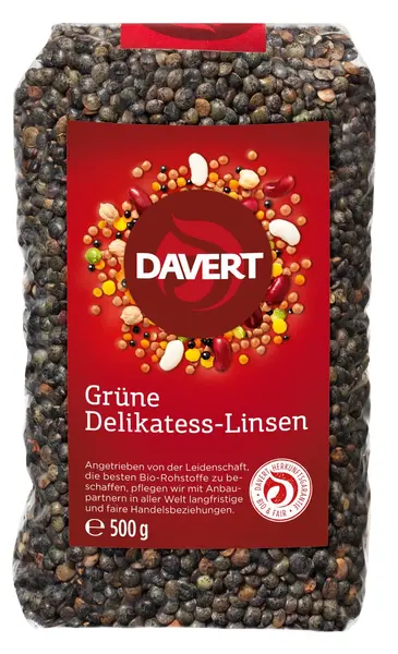 Linte verde bio, 500 g, Davert