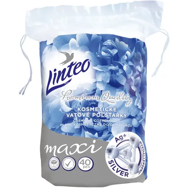 Linteo Premium Maxi dischete demachiante Silver 40 buc