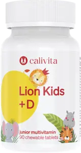 Lion Kids + Vitamin D CaliVita (90 tablete masticabile) Multivitamine pentru copii